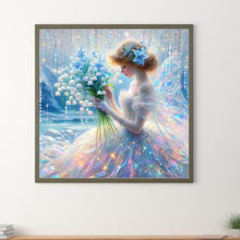 Load image into Gallery viewer, Diamond Painting - Full Round - Butterfly wings girl in a dress with bouquet (40*40CM)
