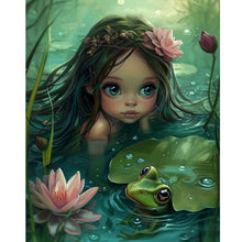 Load image into Gallery viewer, Diamond Painting - Full Round - Frog lotus leaf girl (40*50CM)
