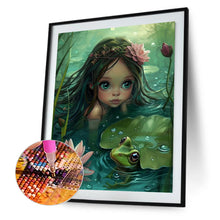 Load image into Gallery viewer, Diamond Painting - Full Round - Frog lotus leaf girl (40*50CM)
