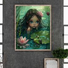 Load image into Gallery viewer, Diamond Painting - Full Round - Frog lotus leaf girl (40*50CM)

