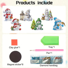 Load image into Gallery viewer, 6Pcs Acrylic Christmas Animals Diamond Art Magnets Decals for Fridge Whiteboards
