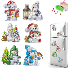 Load image into Gallery viewer, 6Pcs Acrylic Christmas Animals Diamond Art Magnets Decals for Fridge Whiteboards
