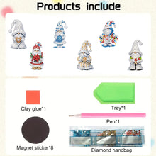 Load image into Gallery viewer, 6Pcs Acrylic Christmas Animals Diamond Art Magnets Decals for Fridge Whiteboards
