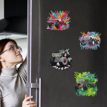 Load image into Gallery viewer, 6Pcs Acrylic Christmas Animals Diamond Art Magnets Decals for Fridge Whiteboards
