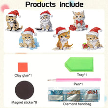 Load image into Gallery viewer, 6Pcs Acrylic Christmas Animals Diamond Art Magnets Decals for Fridge Whiteboards
