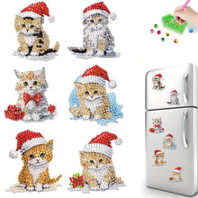 Load image into Gallery viewer, 6Pcs Acrylic Christmas Animals Diamond Art Magnets Decals for Fridge Whiteboards
