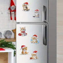 Load image into Gallery viewer, 6Pcs Acrylic Christmas Animals Diamond Art Magnets Decals for Fridge Whiteboards
