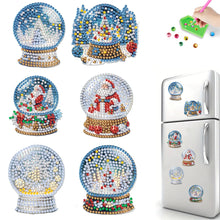 Load image into Gallery viewer, 6Pcs Acrylic Christmas Animals Diamond Art Magnets Decals for Fridge Whiteboards
