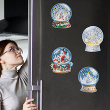 Load image into Gallery viewer, 6Pcs Acrylic Christmas Animals Diamond Art Magnets Decals for Fridge Whiteboards
