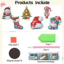 Load image into Gallery viewer, 6Pcs Acrylic Christmas Animals Diamond Art Magnets Decals for Fridge Whiteboards
