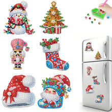 Load image into Gallery viewer, 6Pcs Acrylic Christmas Animals Diamond Art Magnets Decals for Fridge Whiteboards
