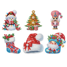 Load image into Gallery viewer, 6Pcs Acrylic Christmas Animals Diamond Art Magnets Decals for Fridge Whiteboards

