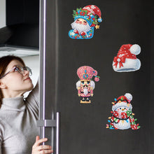 Load image into Gallery viewer, 6Pcs Acrylic Christmas Animals Diamond Art Magnets Decals for Fridge Whiteboards
