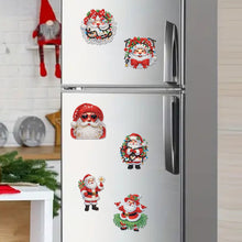 Load image into Gallery viewer, 6Pcs Acrylic Christmas Animals Diamond Art Magnets Decals for Fridge Whiteboards
