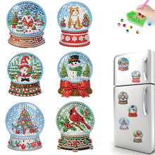 Load image into Gallery viewer, 6Pcs Acrylic Christmas Animals Diamond Art Magnets Decals for Fridge Whiteboards
