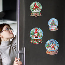 Load image into Gallery viewer, 6Pcs Acrylic Christmas Animals Diamond Art Magnets Decals for Fridge Whiteboards
