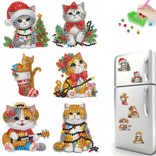 Load image into Gallery viewer, 6Pcs Acrylic Christmas Animals Diamond Art Magnets Decals for Fridge Whiteboards
