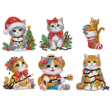Load image into Gallery viewer, 6Pcs Acrylic Christmas Animals Diamond Art Magnets Decals for Fridge Whiteboards
