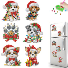 Load image into Gallery viewer, 6Pcs Acrylic Christmas Animals Diamond Art Magnets Decals for Fridge Whiteboards
