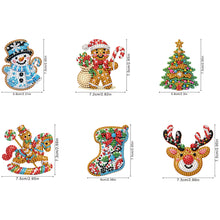 Load image into Gallery viewer, 6Pcs Acrylic Christmas Animals Diamond Art Magnets Decals for Fridge Whiteboards

