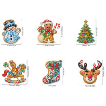 Load image into Gallery viewer, 6Pcs Acrylic Christmas Animals Diamond Art Magnets Decals for Fridge Whiteboards
