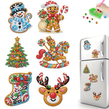Load image into Gallery viewer, 6Pcs Acrylic Christmas Animals Diamond Art Magnets Decals for Fridge Whiteboards
