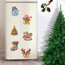 Load image into Gallery viewer, 6Pcs Acrylic Christmas Animals Diamond Art Magnets Decals for Fridge Whiteboards

