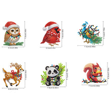 Load image into Gallery viewer, 6Pcs Acrylic Christmas Animals Diamond Art Magnets Decals for Fridge Whiteboards
