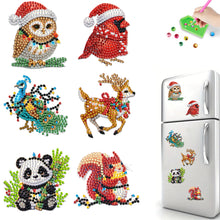 Load image into Gallery viewer, 6Pcs Acrylic Christmas Animals Diamond Art Magnets Decals for Fridge Whiteboards
