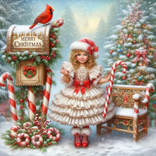Load image into Gallery viewer, Diamond Painting - Full Round - Christmas girl (40*40CM)
