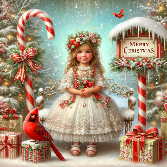 Diamond Painting - Full Round - Christmas girl (40*40CM)