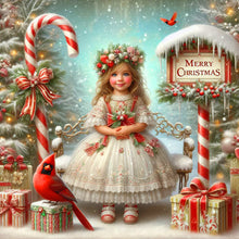 Load image into Gallery viewer, Diamond Painting - Full Round - Christmas girl (40*40CM)
