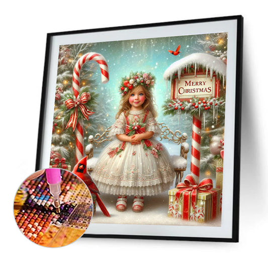 Diamond Painting - Full Round - Christmas girl (40*40CM)