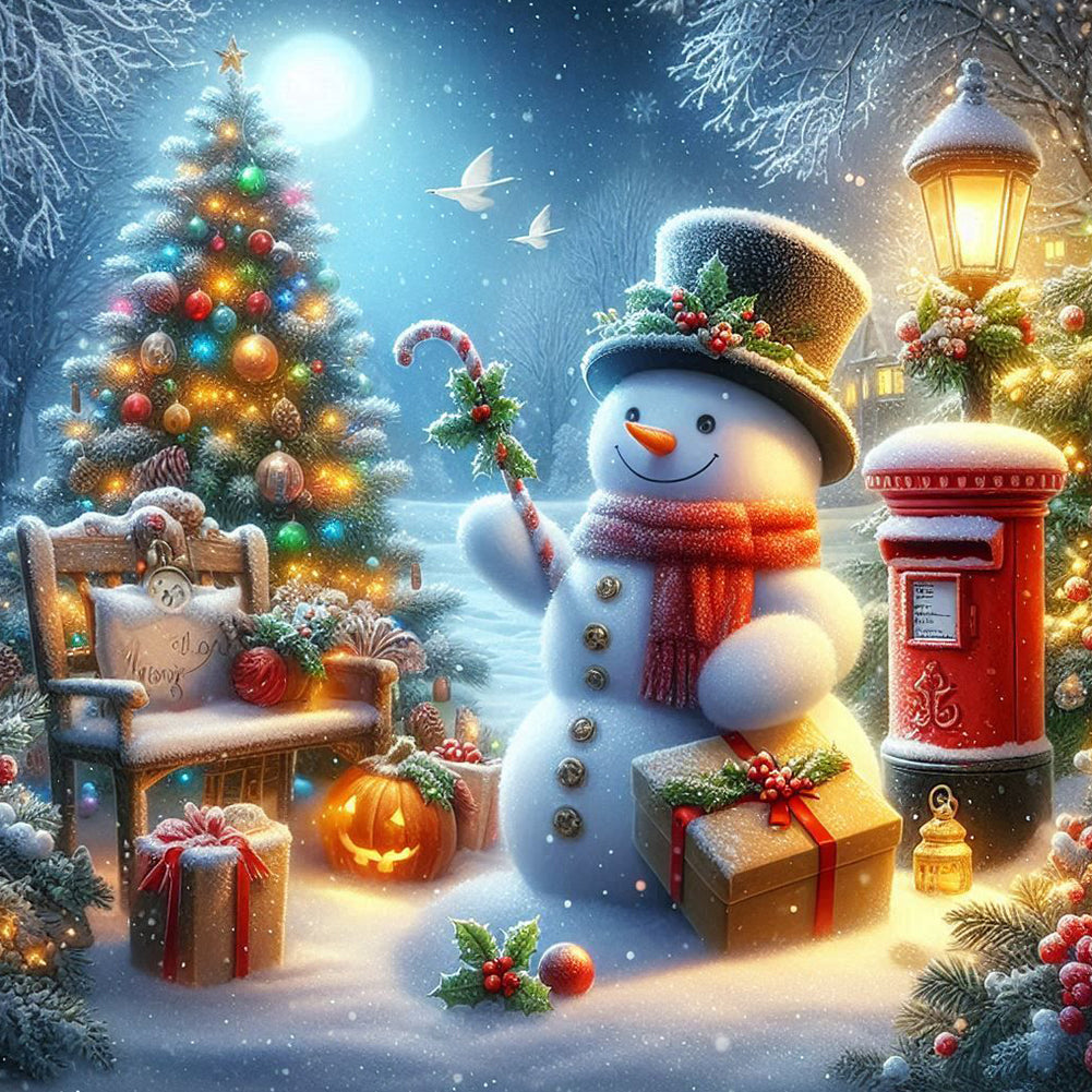 Diamond Painting - Full Round - Christmas snowman (40*40CM)
