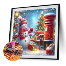 Load image into Gallery viewer, Diamond Painting - Full Round - Christmas snowman and mailbox (40*40CM)
