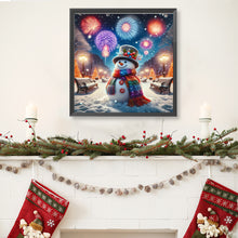 Load image into Gallery viewer, Diamond Painting - Full Round - Christmas snowman and fireworks (40*40CM)
