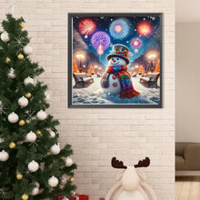 Load image into Gallery viewer, Diamond Painting - Full Round - Christmas snowman and fireworks (40*40CM)
