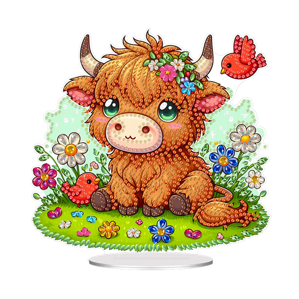 Acrylic Animals Desktop Diamond Art Kits 5D DIY Diamond Art Tabletop Decorations