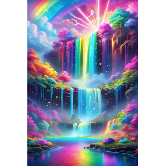 Diamond Painting - Full Round - Colorful waterfall (40*60CM)