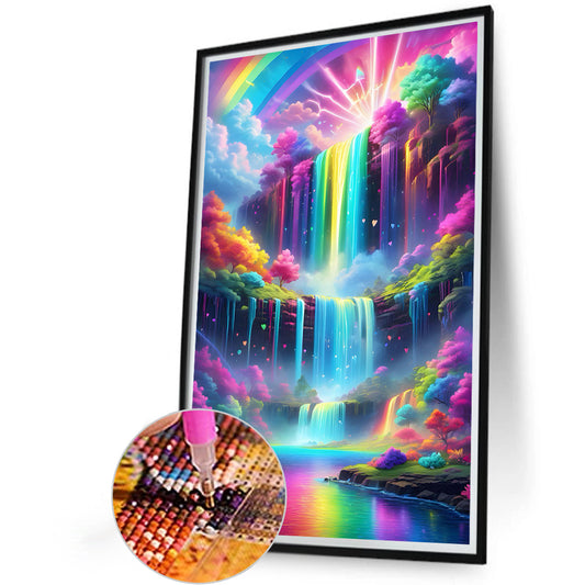 Diamond Painting - Full Round - Colorful waterfall (40*60CM)