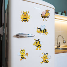Load image into Gallery viewer, 6Pcs Acrylic Bee Fridge Stickers Diamond Painting Magnets Decals for Home Decor
