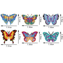 Load image into Gallery viewer, 6Pcs Acrylic Butterfly Fridge Stickers Diamond Painting Magnets Decals
