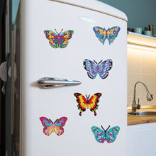 Load image into Gallery viewer, 6Pcs Acrylic Butterfly Fridge Stickers Diamond Painting Magnets Decals
