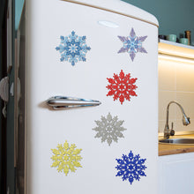 Load image into Gallery viewer, 6Pcs Acrylic Snowflake Fridge Stickers Diamond Painting Magnets Decals

