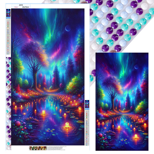 Diamond Painting - Full Round - Colorful aurora and lights (40*70CM)