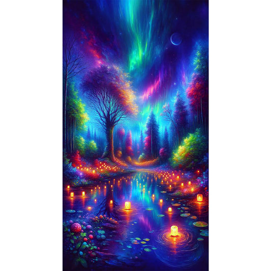 Diamond Painting - Full Round - Colorful aurora and lights (40*70CM)