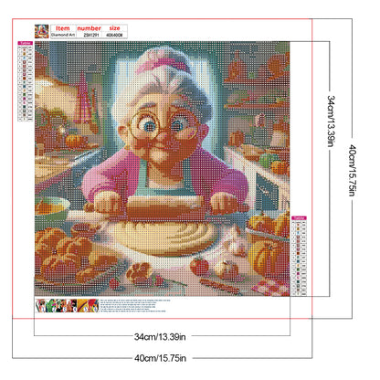 Diamond Painting - Full Round - Baking old lady (40*40CM)