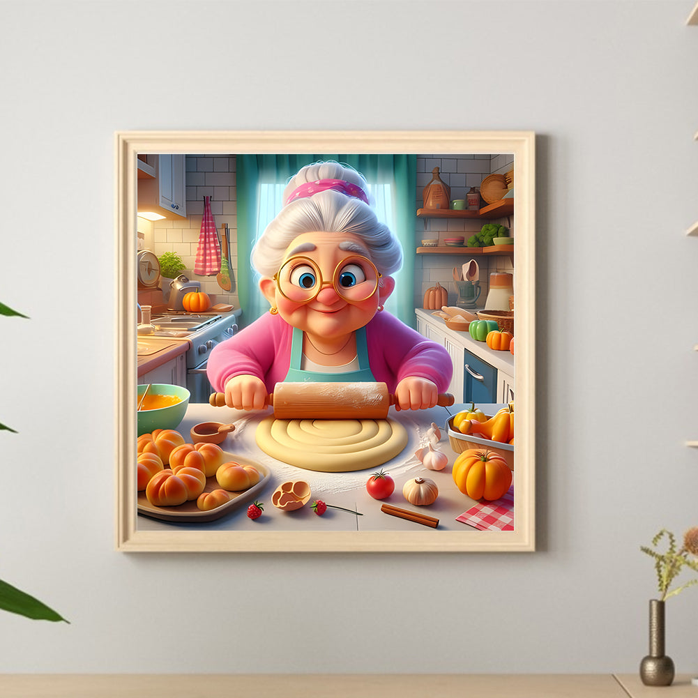 Diamond Painting - Full Round - Baking old lady (40*40CM)