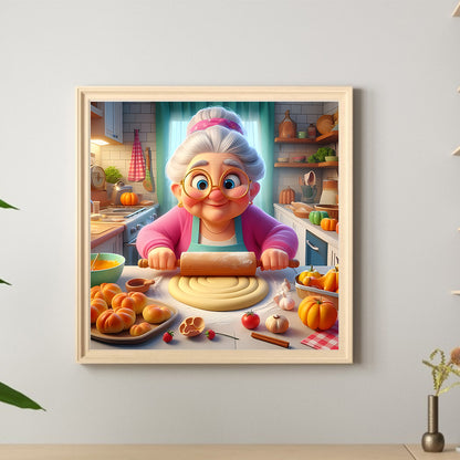 Diamond Painting - Full Round - Baking old lady (40*40CM)