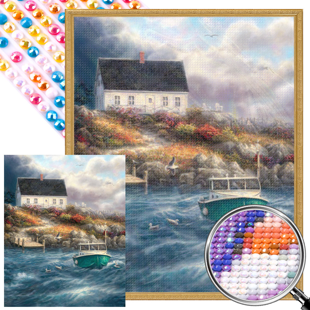 AB Diamond Painting - Full Round - Realistic seaside scenery (40*50CM)